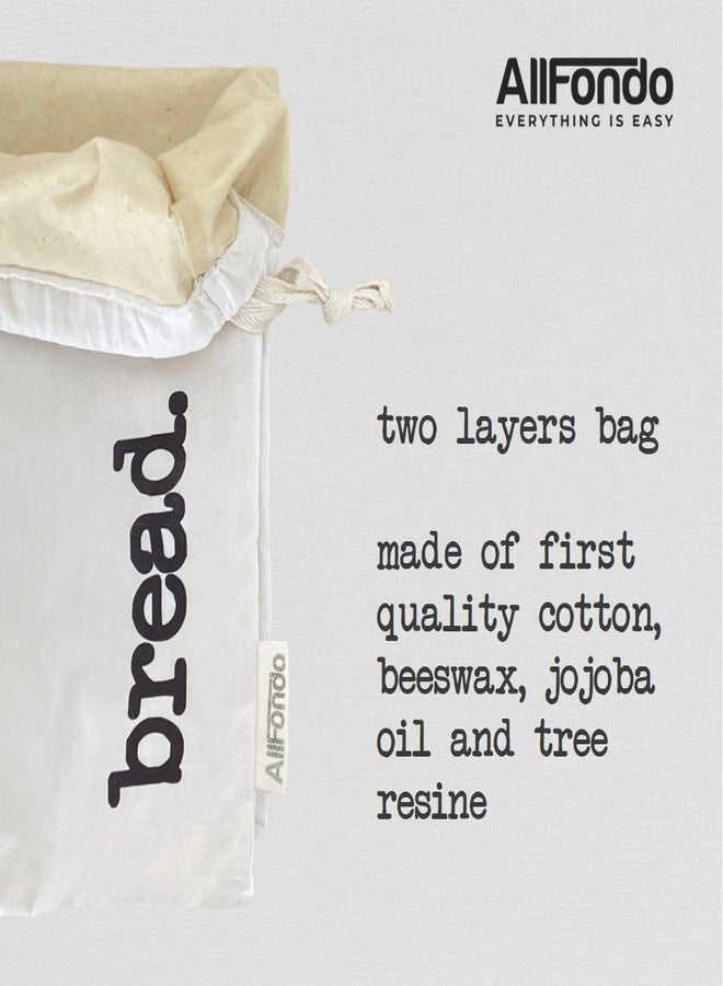 ALLFONDO XXL Reusable Sourdough Bread Bag | Beeswax Bags for Homemade Bread | Cotton Beeswax Lined bags for Sourdough | Storage Accessories | White (2 Layers) - Image 5